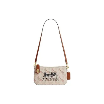 COACH Penn Artificial Leather With Cow Leather Handbag Shoulder Bag Women's Chalk White