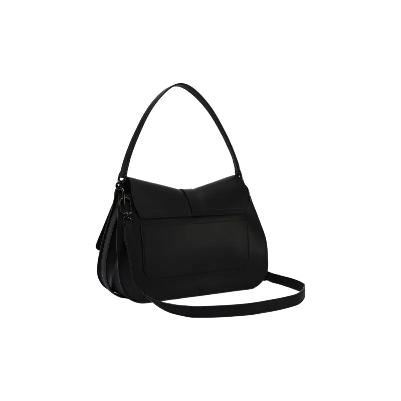 Furla Calfskin Shoulder Bag Crossbody Bag Handbag Large Size Women's Black-2