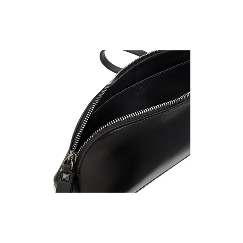 Valentino ROCKSTUD Calfskin One Shoulder Crossbody Clutch Men's Black-5