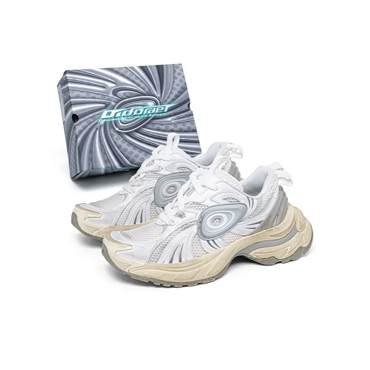 OLD ORDER Turbo GT Wear Resistant Low Top Chunky Sneakers Unisex Dirty White-4