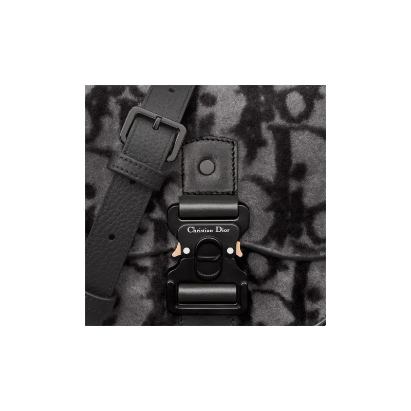 DIOR Gallop Shearling Shoulder Bag Crossbody Bag Mini Men's Black/Gray-5