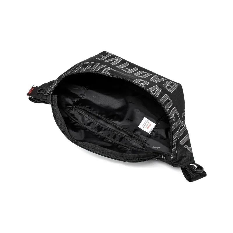 LiNing Polyester One Shoulder Crossbody Sling Bags Regular Unisex Black Jacquard-4