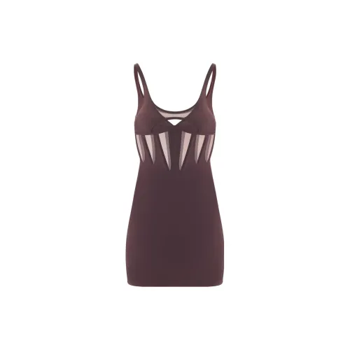 Mugler Slip Dresses Women's Burgundy