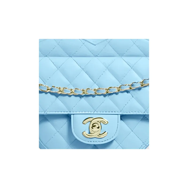 CHANEL Lambskin Heart Bag, Heart Shaped Bag, Shoulder Bag, Crossbody Bag Tubas Women's Blue-1