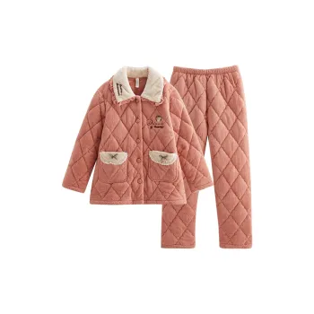 FENTENG Pajama Set Women's Magnolia Pink Tea Green