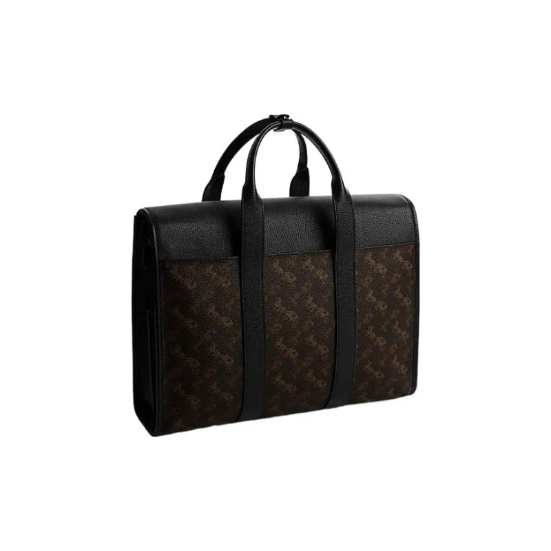 COACH Gotham Canvas With Leather Briefcase One Shoulder Handbag Large Size Men's Black-1
