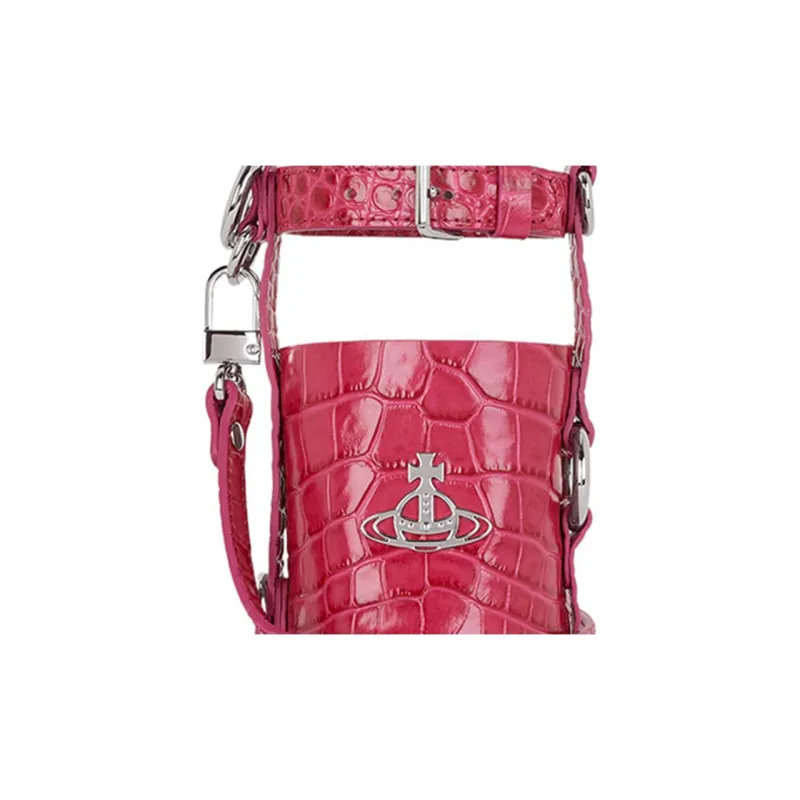 Vivienne Westwood Calfskin Handbag, Shoulder Bag, Crossbody Bag Women's Peach Pink-3