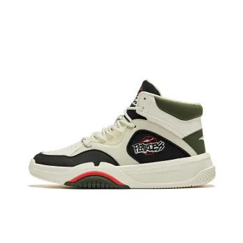 Erke Anti Slip Wear Resistant High Top Skateboard Shoes Men's Ivory Float Gray