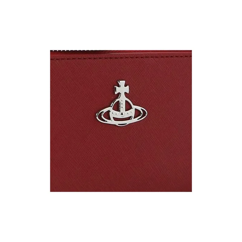 Vivienne Westwood Saffiano PU Polyurethane Card Holder, Wallet Women's Red-4