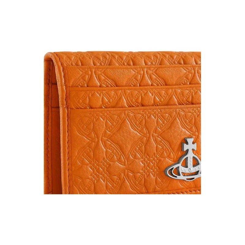 Vivienne Westwood Calfskin Card Holder Men's Orange-4