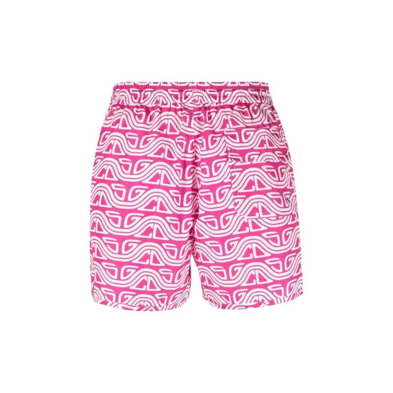 GCDS Waved Logo Drawstring Swim Shorts-1