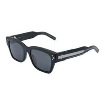 DIOR Plate Frame Metal Irregular Shape Sunglasses Unisex Black/Silver
