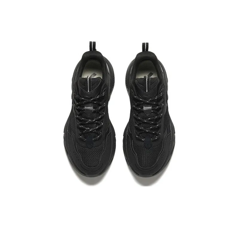 Anta Star Cushioning Breathable Low Top Chunky Sneakers Women's Black-3