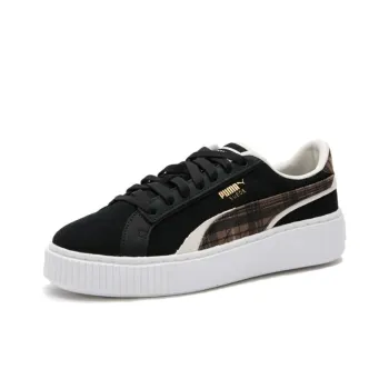 PUMA Suede Plat Form Plaid 'Black' Women's