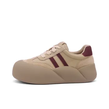 Mr.shang Low Top Casual Skateboard Shoes Women's Apricot
