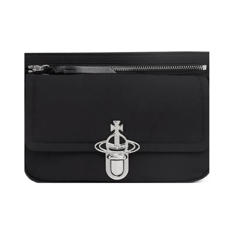 Vivienne Westwood Recycled Material Polyester Sling Bag Shoulder Bag Crossbody Bag Fanny Pack Women's Black-3