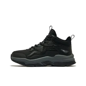 Erke Casual Shoes Men High Top Jet Black Carbon Gray