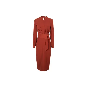 MISSSHINE Long Sleeved Dresses Women's Rusty Red