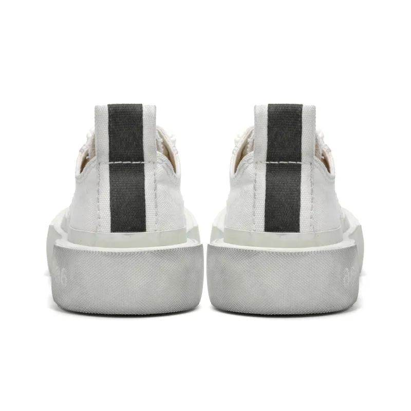 CROOKED CARD Anti Slip And Wear Resistant Breathable High Top Canvas Shoes Unisex Ecru-5