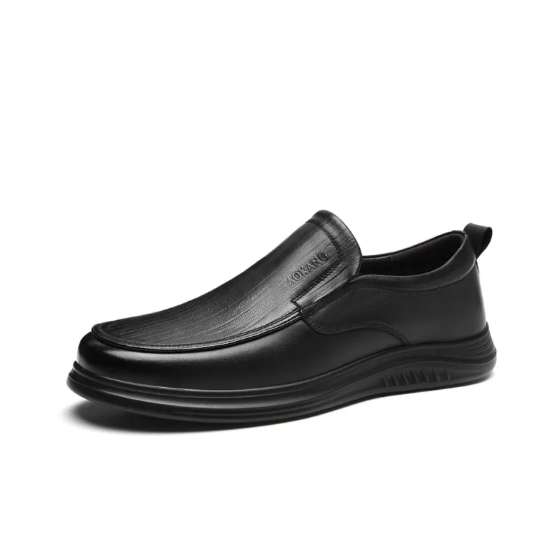 AOKANG Dress Shoes Men Low Top Black-1