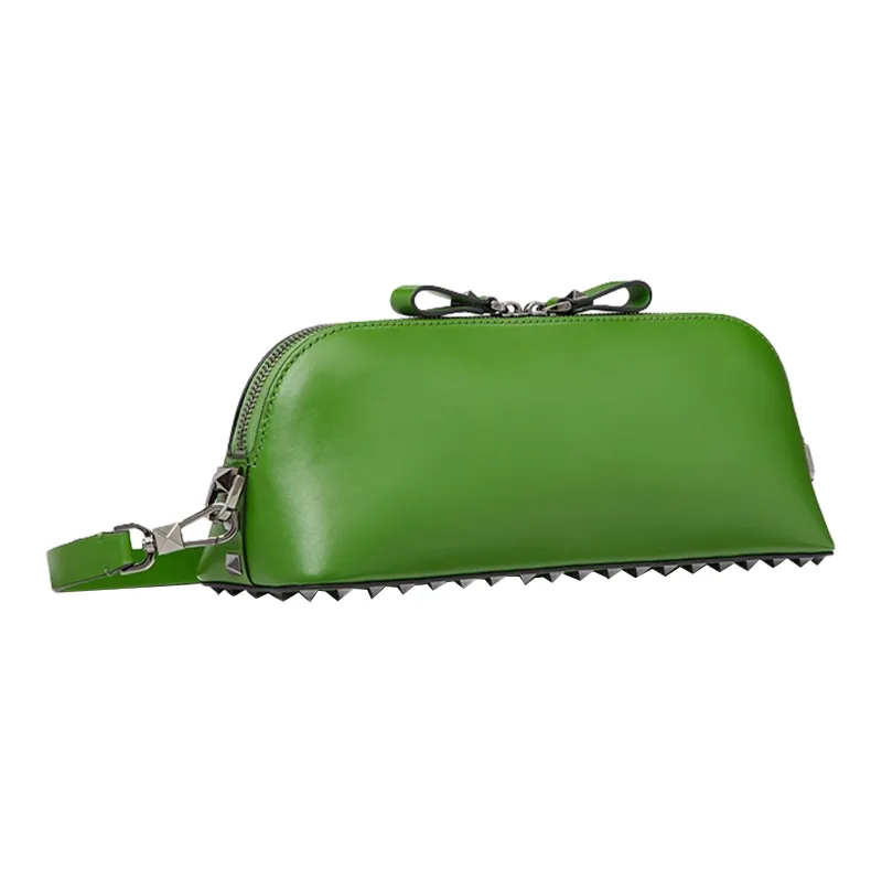 Valentino ROCKSTUD Calfskin Clutch Regular Men's Green-1