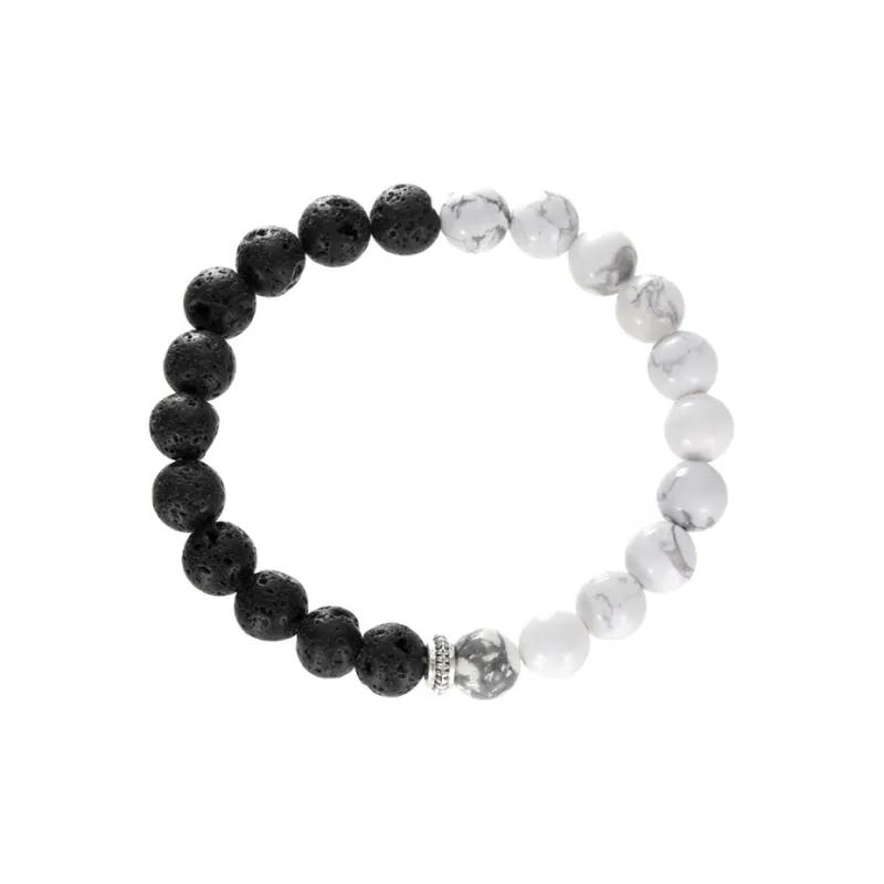 BAGGL Volcanic Stone, Titanium Steel, White Mountain Stone Bracelets Unisex-0