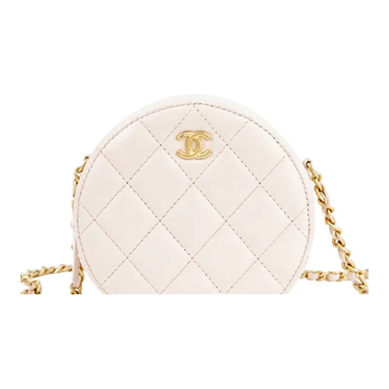 CHANEL Sheepskin Shoulder Bag, Crossbody Bag Women's Milk Tea-3