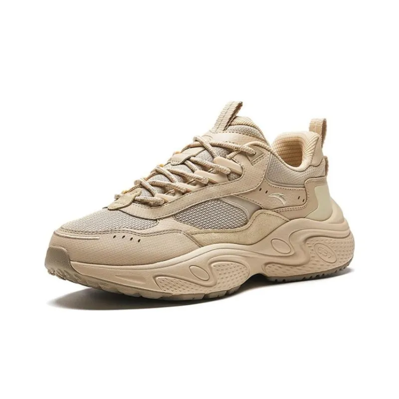 Anta Star Cushioning Breathable Low-Top Chunky Sneakers Men's Natural Wood Color-1