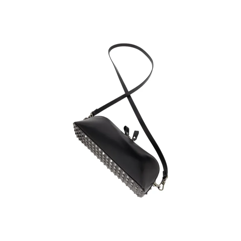 Valentino ROCKSTUD Calfskin One Shoulder Crossbody Clutch Men's Black-3