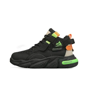 DEERWAY Anti Slip Wear Resistant Mid Top Casual Shoes Men's Black