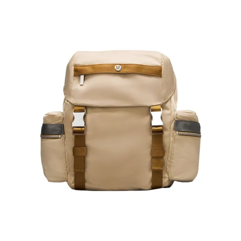 Lululemon Nylon Backpack Mini Unisex Light Camel & Burnt Caramel & Gray Sage-0