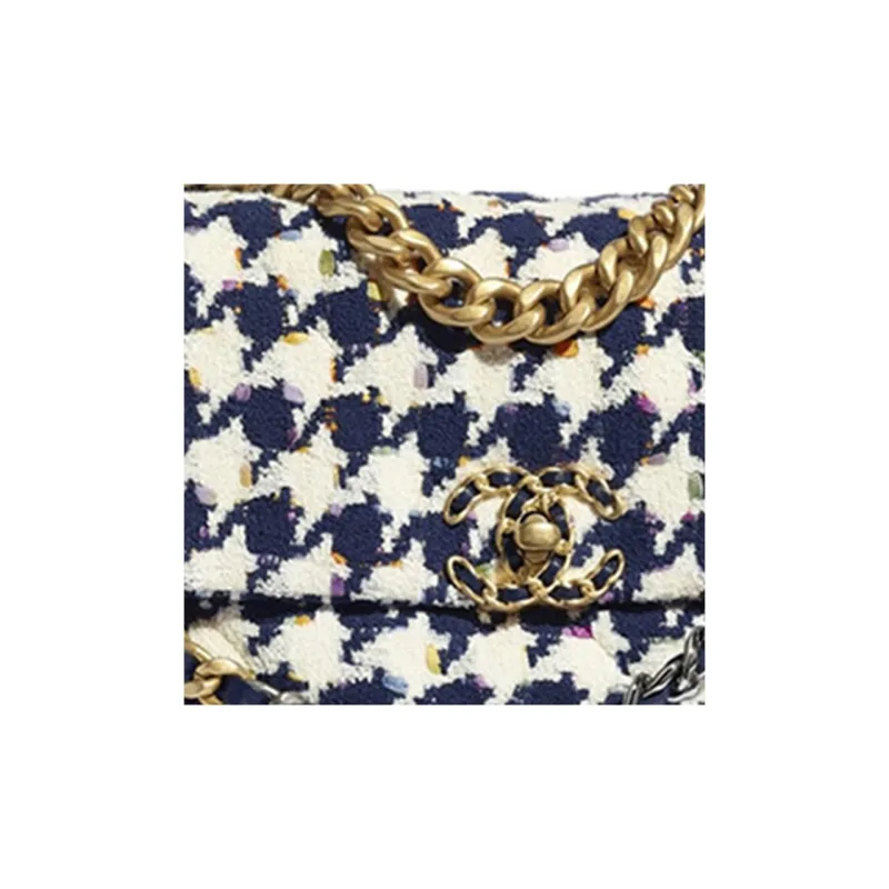 CHANEL 19Bag Soft Tweed Fabric Flap Bag, Shoulder Bag, Crossbody Bag Medium Size Women's Multicolor-4