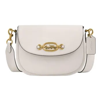 COACH Harley Glove Leather Saddle Bag, Shoulder Bag Women's White