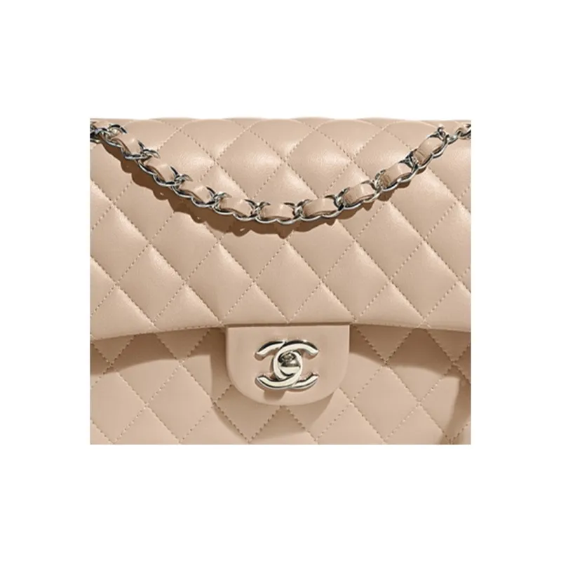 CHANEL Classic Flap CF Sheepskin Flap Bag, Shoulder Bag, Crossbody Bag Medium Size Women's Beige-1