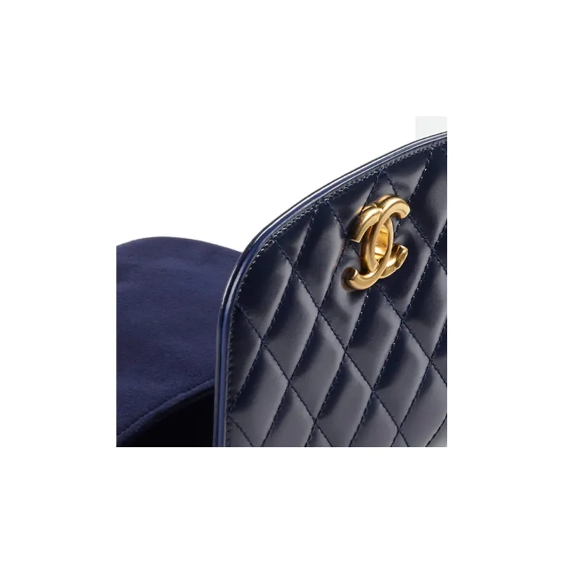 CHANEL Cow Leather Messenger Bag, Shoulder Bag, Crossbody Bag Mini Women's Marine Blue-3