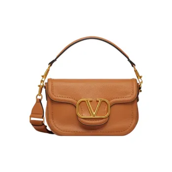 Valentino GARAVANI Soft Grained Calfskin Portable Crossbody Bag Shoulder Bag Regular Women's Almond