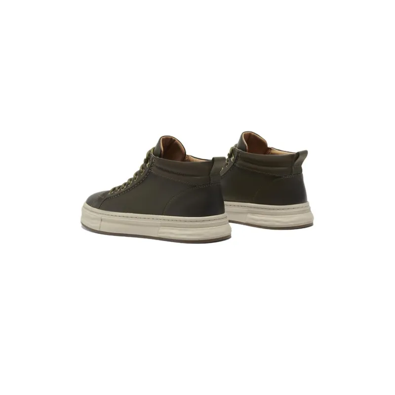 BASTO Skateboard Shoes Men Mid Top Green/Coffee-7