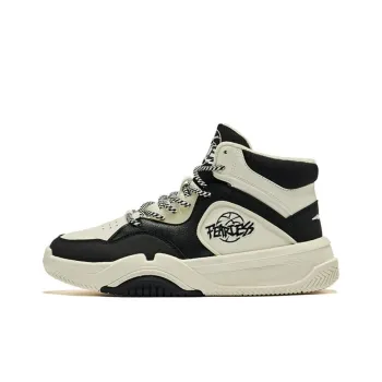 Erke DynaSky Wear-Resistant High-Top Skateboard Shoes Women's Ivory Recycling Gray