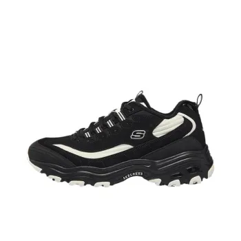 Skechers D'Lites Zip Along Shoes 'Black White'