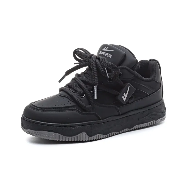 Warrior Anti-Slip And Wear-Resistant Breathable Low-Top Skateboard Shoes Unisex Black-3