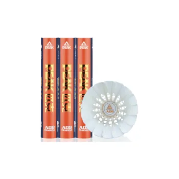 PEAK A Collection Goose Feather Shuttlecock 12 Pack Goose Feather Single Side Goose Feather Training Shuttlecocks