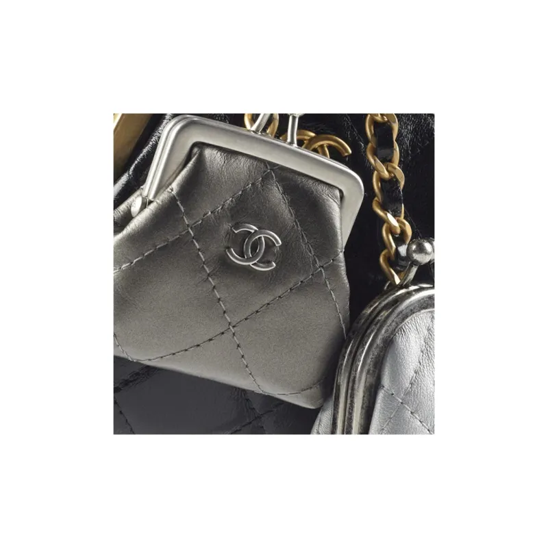 CHANEL Lambskin Calfskin Metal Lipstick Bag, Coin Purse, Crossbody Bag, Clutch Women's Multicolor-3