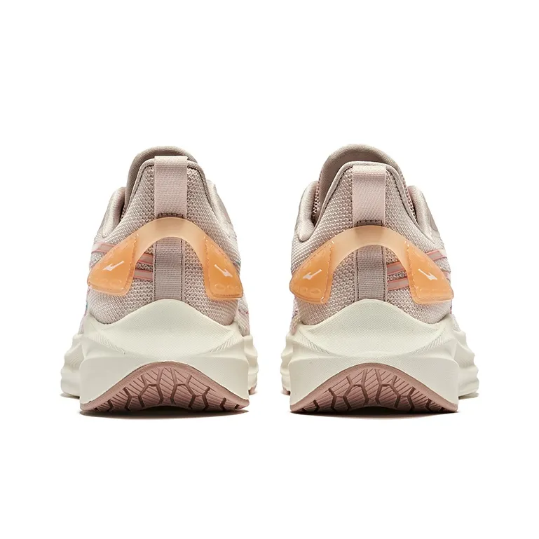 Erke Cushioned Wear-Resistant Breathable Low-Top Running Shoes Women's Mountain Root Gray Mineral Pink-4