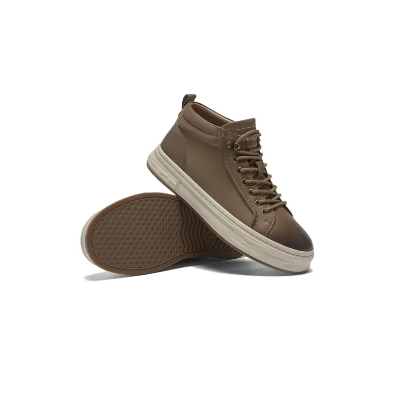 BASTO Skateboard Shoes Men Mid Top Green/Coffee-14