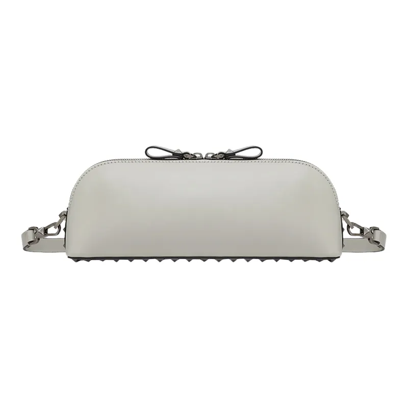 Valentino ROCKSTUD Calfskin One Shoulder Crossbody Clutch Regular Men's Gray-0