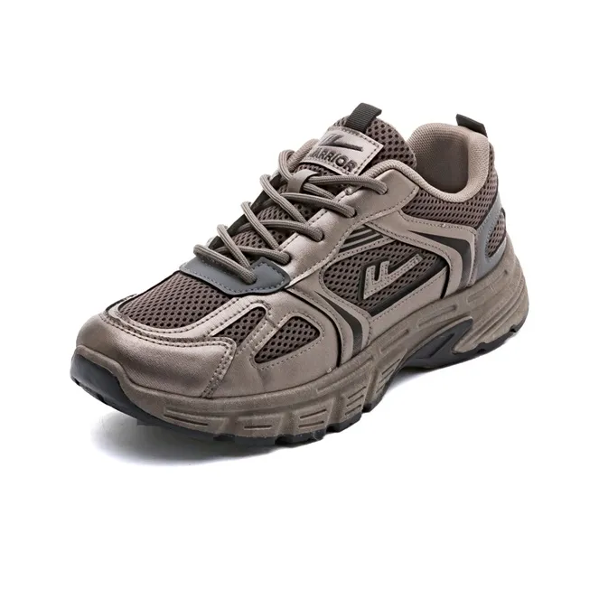Warrior Anti Slip And Wear Resistant Breathable Low Top Running Shoes Men's Bronzed Dark Gray-1