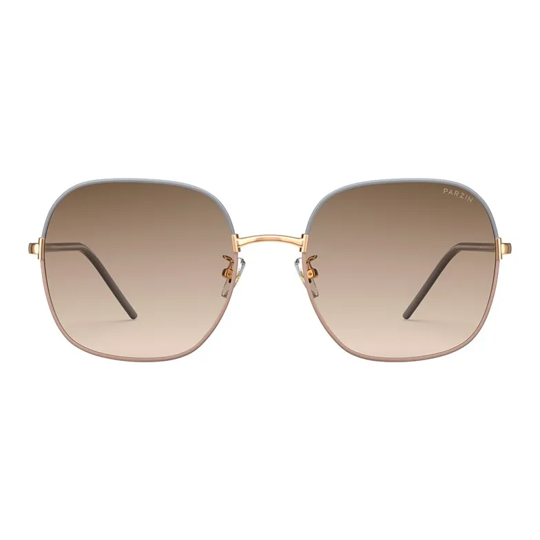 PARZIN Square Sunglasses Unisex White Tea Brown-17