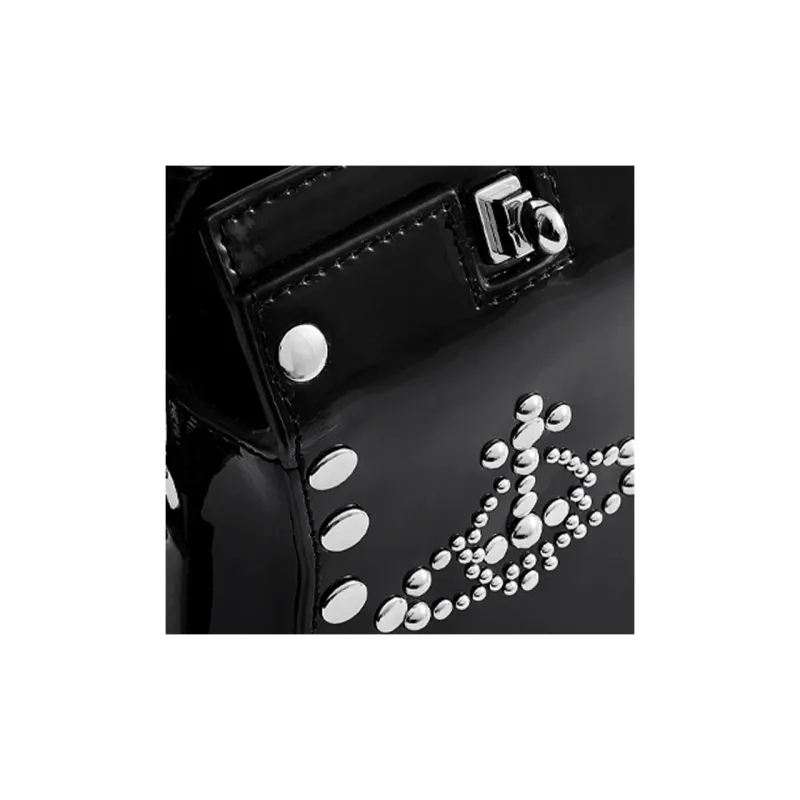 Vivienne Westwood KELLY Cow Leather Shoulder Bag, Crossbody Bag, Handbag Trumpets Women's Black-3
