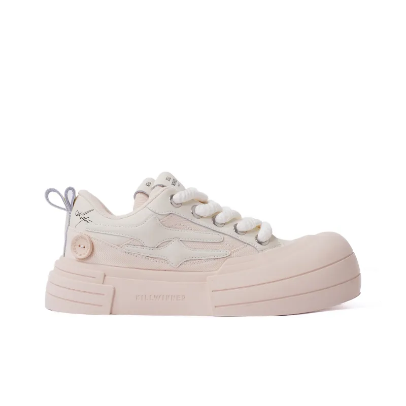 KILLWINNER 'Smile Life' Collection Slip Resistant Low Top Skateboard Shoes Unisex Beige-2