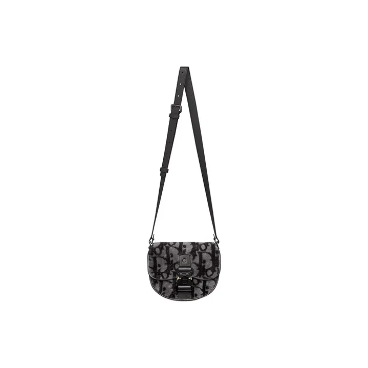 DIOR Gallop Shearling Shoulder Bag Crossbody Bag Mini Men's Black/Gray-4